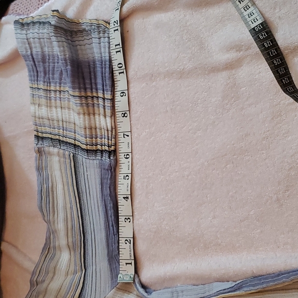 New Directions Womens Blue Striped Boho 3/4 Sleeve Embroidered Blouse-EUC-Sz S - Picture 14 of 15